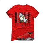 Air Jordan 14 Ferrari Red T-Shirt (Blessed not lucky)| illcurrency