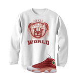 Air Jordan 13 Dune Red White T-Shirt (Toxic World)| illcurrency