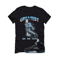 Air Jordan 5 Black/University Blue Matching T-Shirt Black T-Shirt (Greatest of all time)| illcurrency