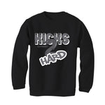Jordan 5 Wolf Grey Matching T-Shirt, Sweatshirts, & Hoodies Black T-Shirt (Kicks 2 Hard)| illcurrency