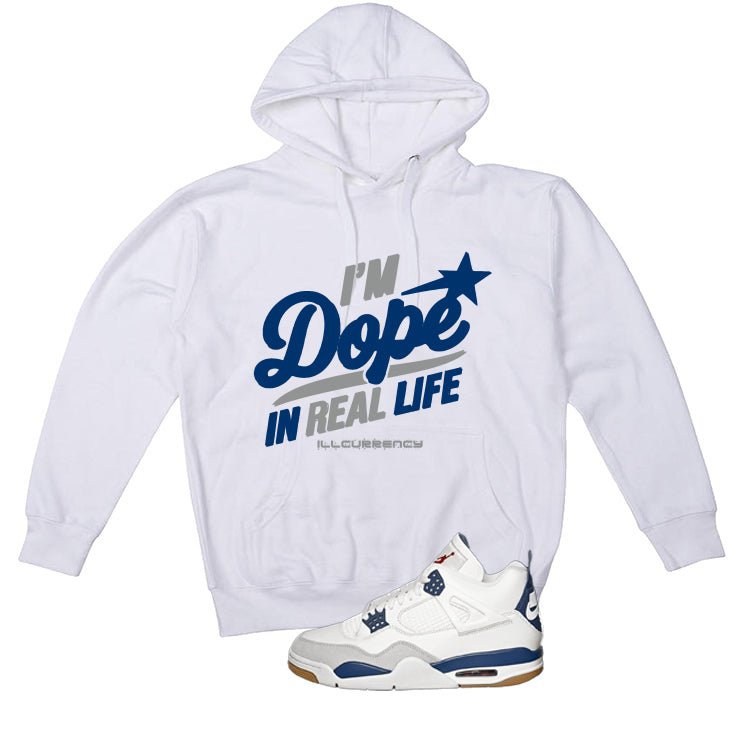 Nike SB x Air Jordan 4 Navy White T-Shirt (DOPE)| illcurrency