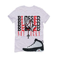 Air Jordan 9 OG Space Jam Matching T-Shirt Blessed not lucky