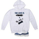 Air Jordan 11 Low Diffused Blue White T-Shirt (Love is Fake)| illcurrency