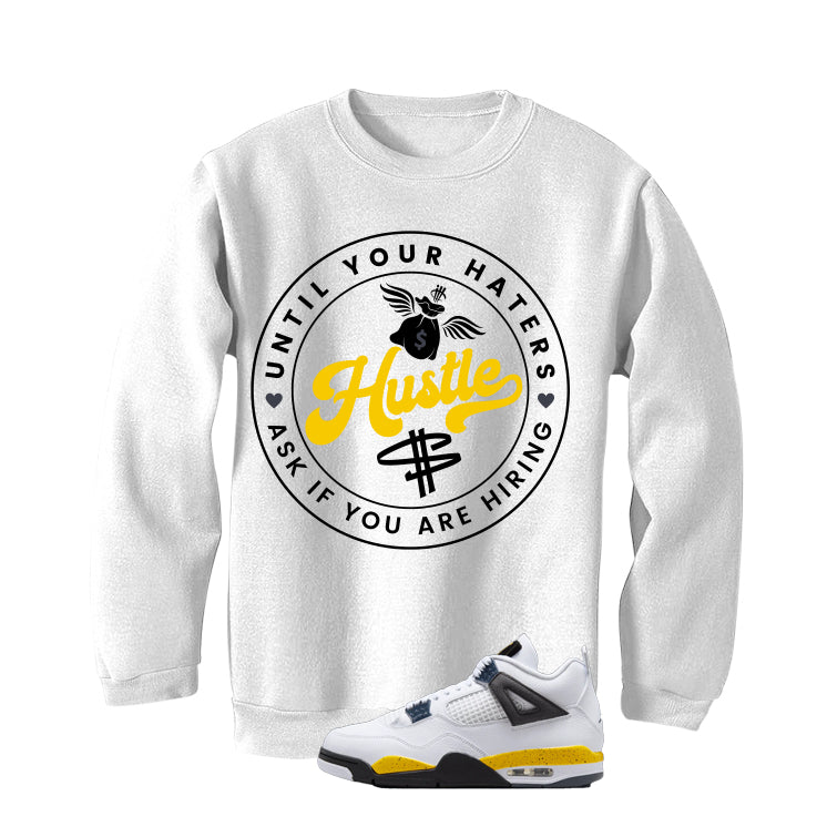 Air Jordan 4 Tour Yellow Matching T-Shirt White T-Shirt (Haters Catch Up)| illcurrency