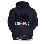 Levi’s x Air Jordan 3 Rigid Matching T-Shirt, Sweatshirts & Hoodies Navy Blue T-Shirt (Gotta Stop Spending Money)| illcurrency