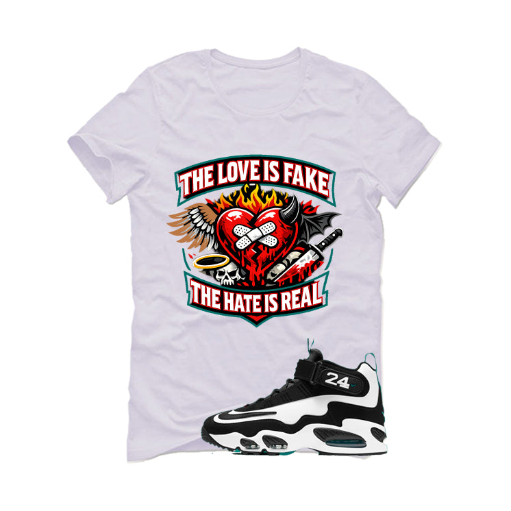 Nike Air Griffey Max 1 Freshwater Matching T-Shirt, Sweatshirts, & Hoodies White T-Shirt (The Love is fake)| illcurrency