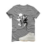Air Jordan 11 WMNS Pearl Matching T-Shirt, Sweatshirts & Hoodies Grey T-Shirt (Iron Bull)| illcurrency