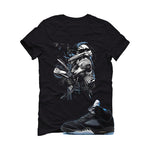 Air Jordan 5 Black/University Blue Matching T-Shirt Black T-Shirt (Jordan)| illcurrency