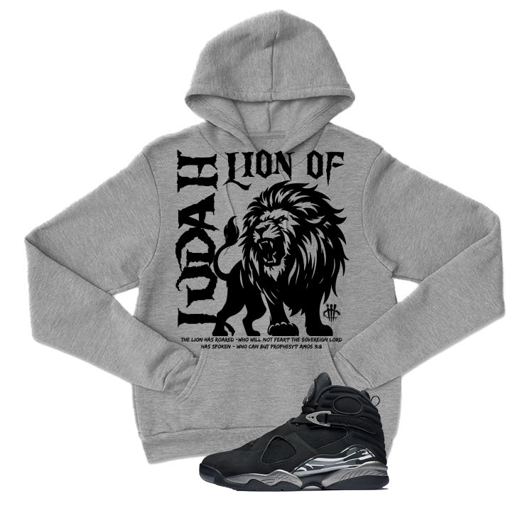 Air Jordan 8 Chrome Matching T-Shirt Grey T-Shirt (Lion of Judah)| illcurrency
