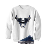 Air Jordan 13 Flint White T-Shirt (Bulls Head Kicks)| illcurrency