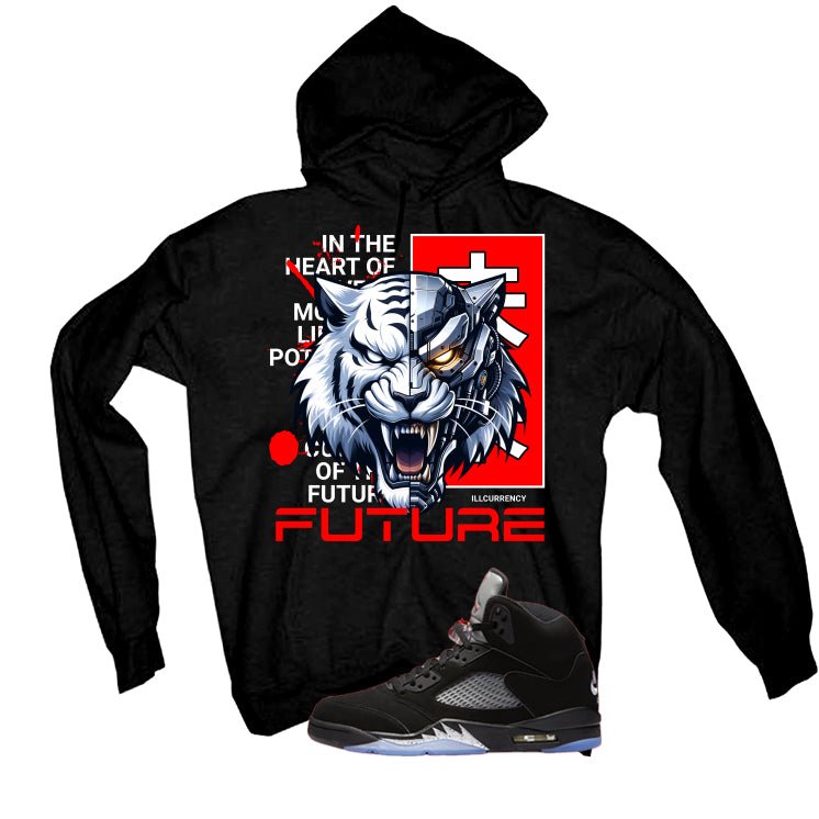 Air Jordan 5 Black Metallic Reimagined Black T-Shirt (Future)| illcurrency