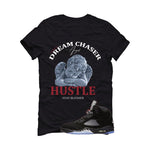 Air Jordan 5 Black Metallic Reimagined Black T-Shirt (Dream Chaser Angel)| illcurrency