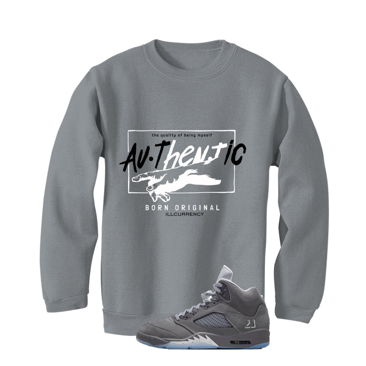 Air Jordan 5 Wolf Grey Matching T-Shirt, Sweatshirts & Hoodies Grey T-Shirt (Authentic)| illcurrency