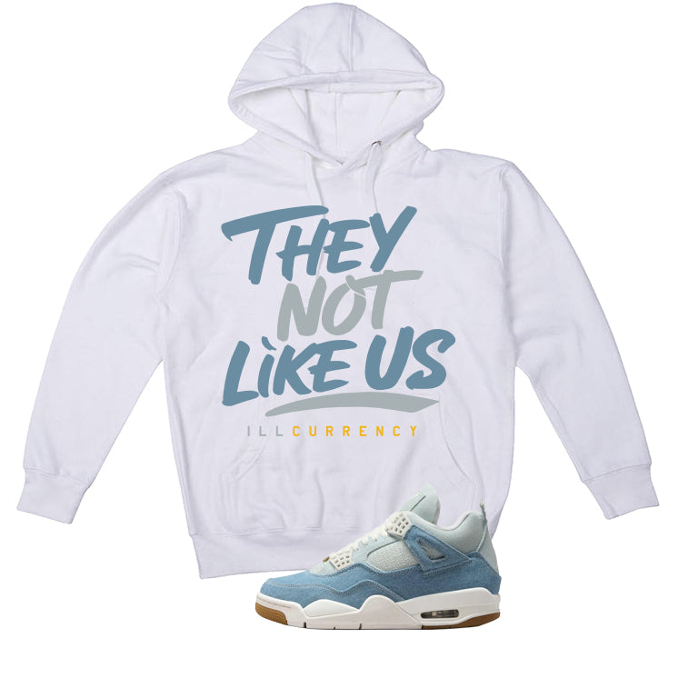 Air Jordan 4 Denim Worn Blue White T-Shirt (They not like us)| illcurrency