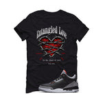 Air Jordan 3 Black Cement Black T-Shirt (Entangled Love)| illcurrency