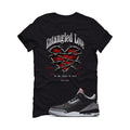 Air Jordan 3 Black Cement Black T-Shirt (Entangled Love)| illcurrency