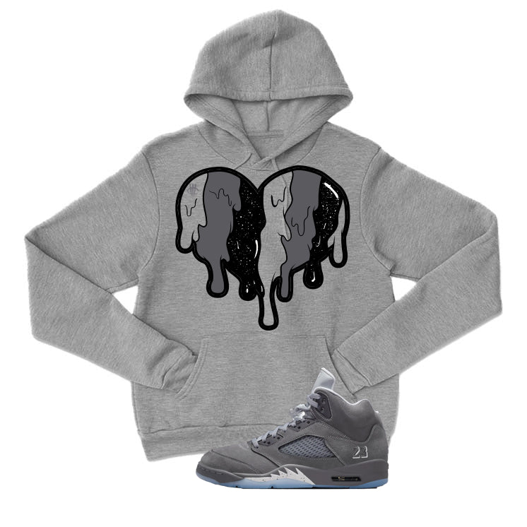 Air Jordan 5 Wolf Grey Matching T-Shirt, Sweatshirts & Hoodies Grey T-Shirt (Heart)| illcurrency