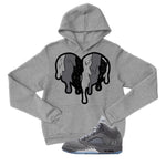 Air Jordan 5 Wolf Grey Matching T-Shirt, Sweatshirts & Hoodies Grey T-Shirt (Heart)| illcurrency