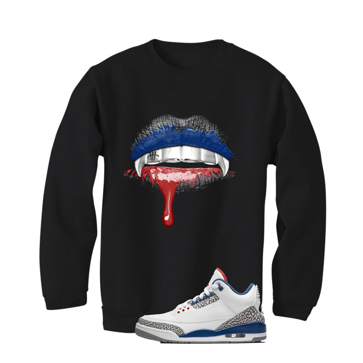 Air Jordan 3 True Blue Matching T-Shirt Black T-Shirt (Lips)| illcurrency