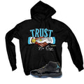Air Jordan 11 Gamma Blue Matching T-Shirt, Sweatshirts & Hoodies Black T-Shirt (Trust No One)