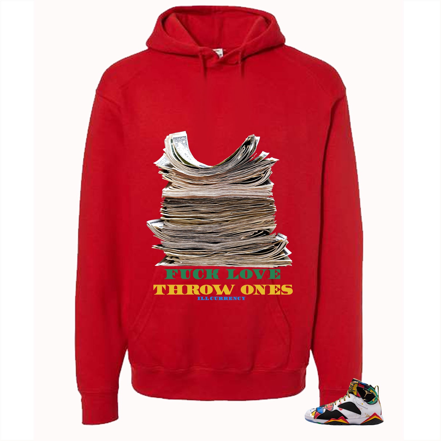 Air Jordan 7 Miro Matching T-Shirt Red T-Shirt (Fck Love)| illcurrency