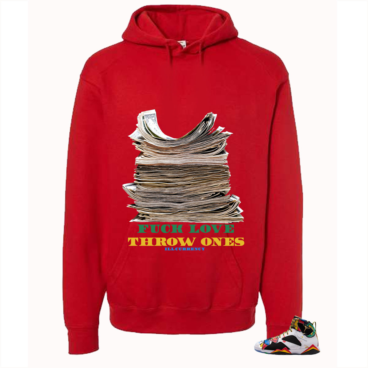 Air Jordan 7 Miro Matching T-Shirt Red T-Shirt (Fck Love)| illcurrency