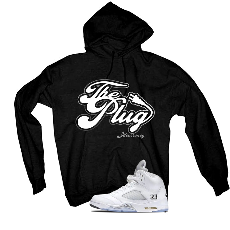 Air Jordan 5 OG White Metallic Matching T-Shirt, Sweatshirts & Hoodies Black T-Shirt (The Plug)| illcurrency