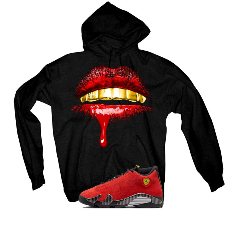 Air Jordan 14 Ferrari Black T-Shirt (Lips)| illcurrency