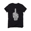Air Jordan 4 Black Cat Matching T-Shirt, Sweatshirts & Hoodies Black T-Shirt (Middle Finger)| illcurrency