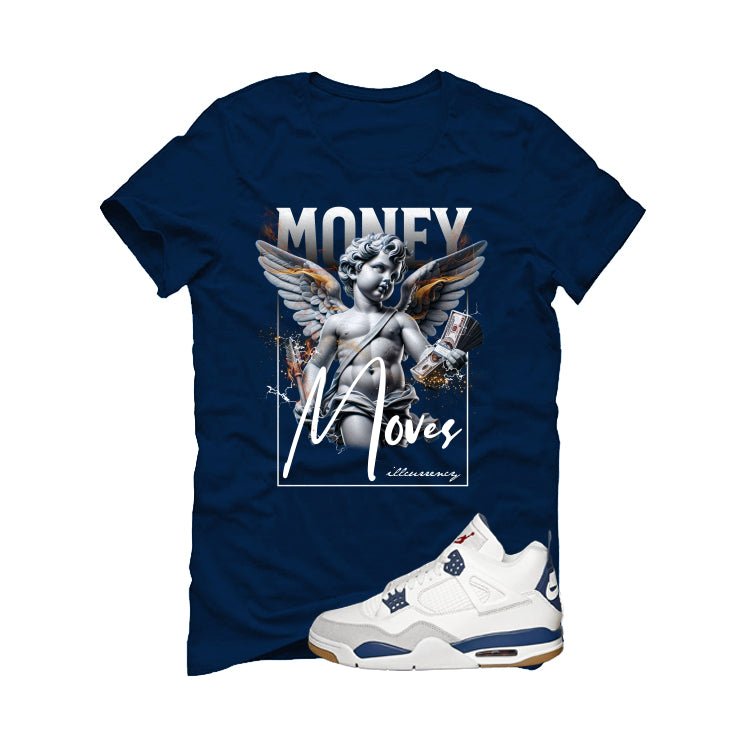 Nike SB x Air Jordan 4 Navy Navy Blue T-Shirt (Money Moves)| illcurrency