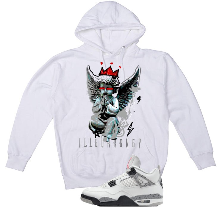Air Jordan 4 White Cement White T-Shirt (Graffiti Angel)| illcurrency