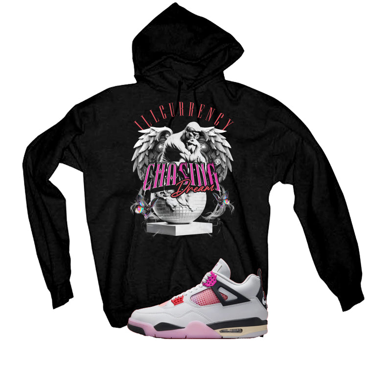 Air Jordan 4 Comic Matching T-Shirt Black T-Shirt (Chasing Dreams)| illcurrency