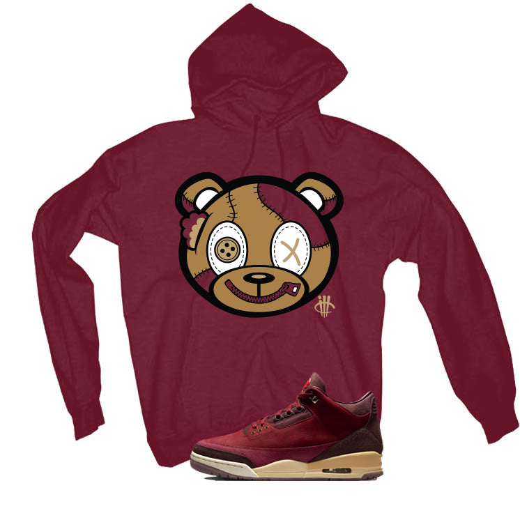 Air Jordan 3 OG Bin 23 Matching T-Shirt Maroon T-Shirt (Stitched Up Teddy)| illcurrency