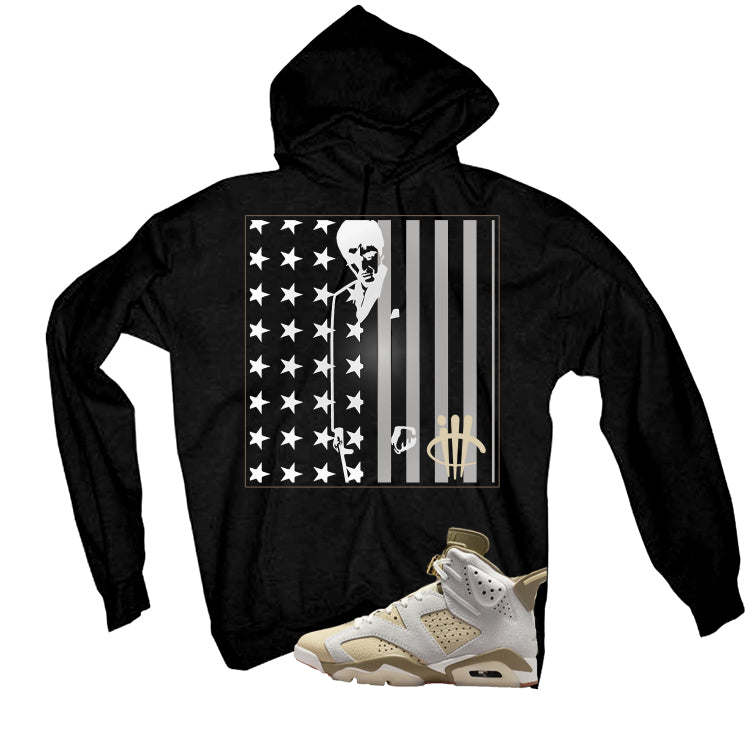 Air Jordan 6 Sail/Neutral Olive Matching T-Shirt, Sweatshirts & Hoodies Black T-Shirt (Pacino)| illcurrency
