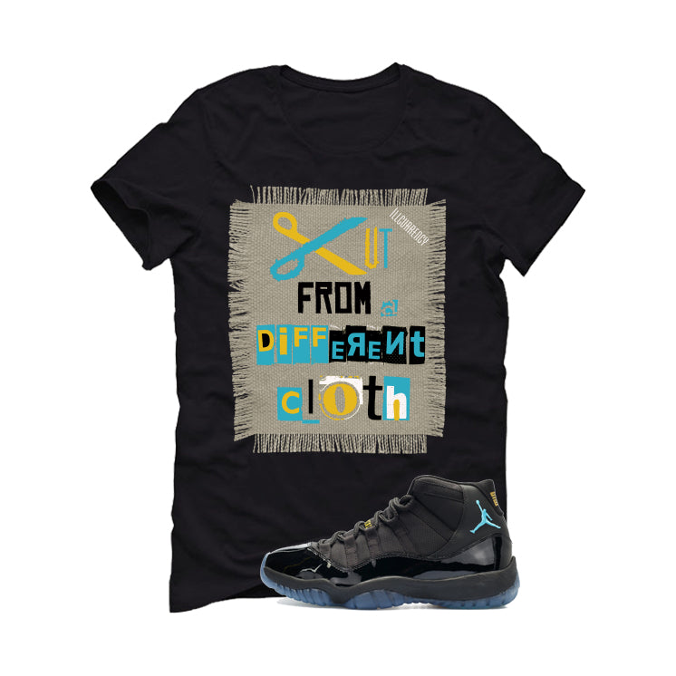 Air Jordan 11 Gamma Blue Matching T-Shirt, Sweatshirts & Hoodies Black T-Shirt (Cut from a different cloth)| illcurrency