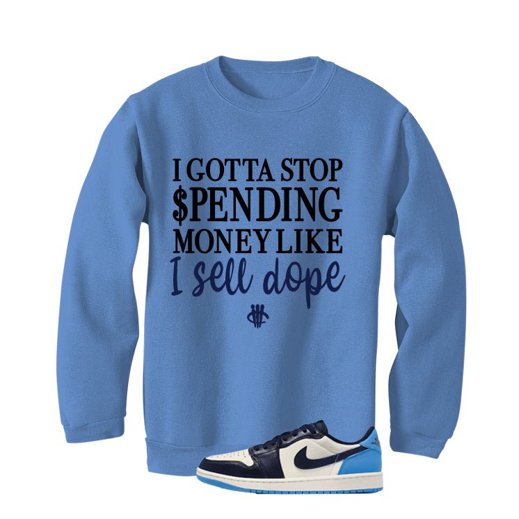 Nike Air Jordan 1 Low OG Obsidian Carolina Blue T-Shirt (Gotta Stop Spending Money)| illcurrency
