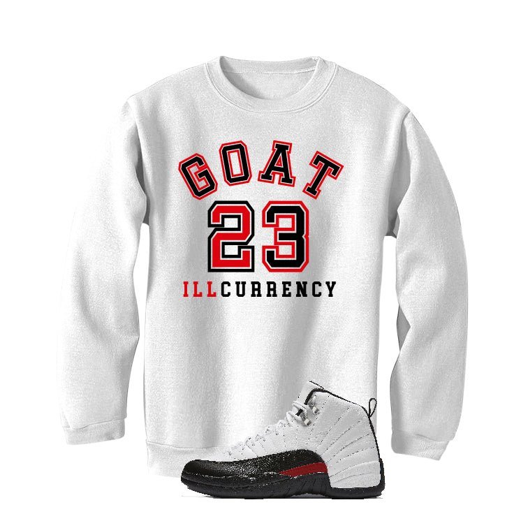 Air Jordan 12 “Red Taxi” | illcurrency White T-Shirt (GOAT 23)