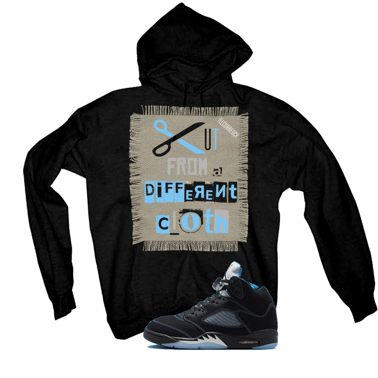 Air Jordan 5 Black/University Blue Matching T-Shirt Black T-Shirt (Cut from a different cloth)| illcurrency