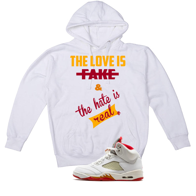 Air Jordan 5 Sunset Matching T-Shirt Love Is Fake