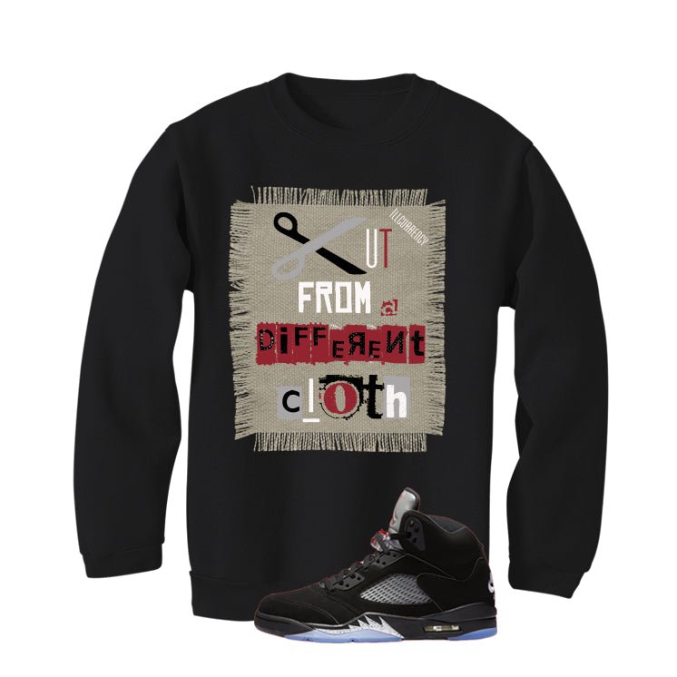 Air Jordan 5 Black Metallic Reimagined Black T-Shirt (Cut from a different cloth)| illcurrency