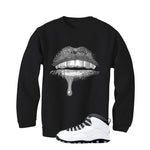 Air Jordan 10 OG Steel Black T-Shirt (Lips)| illcurrency