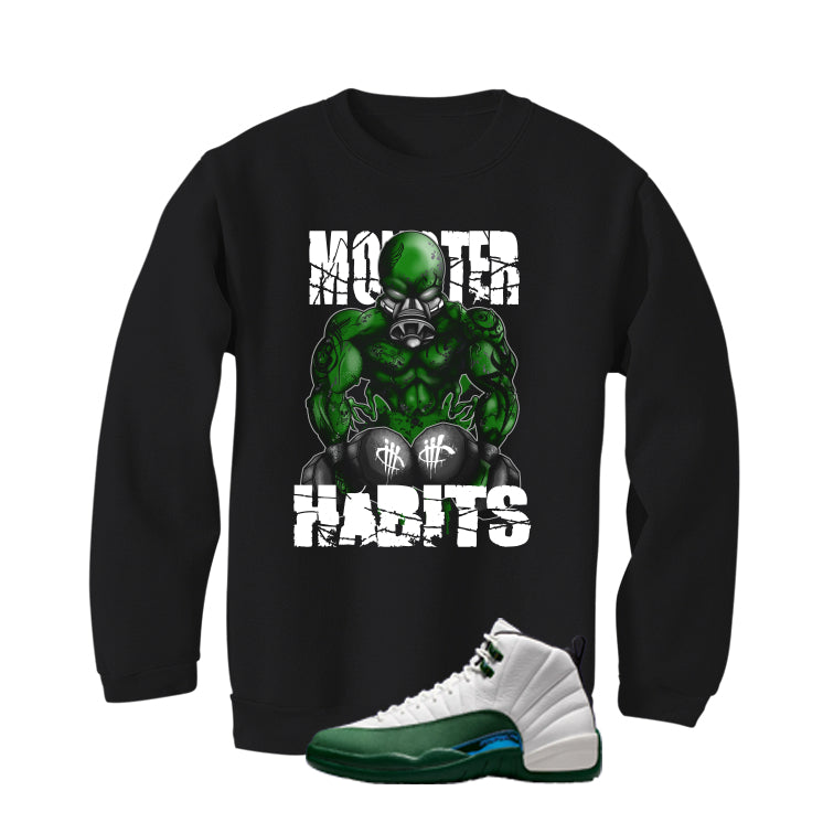 Air Jordan 12 Bucks Matching T-Shirt Monster Habits