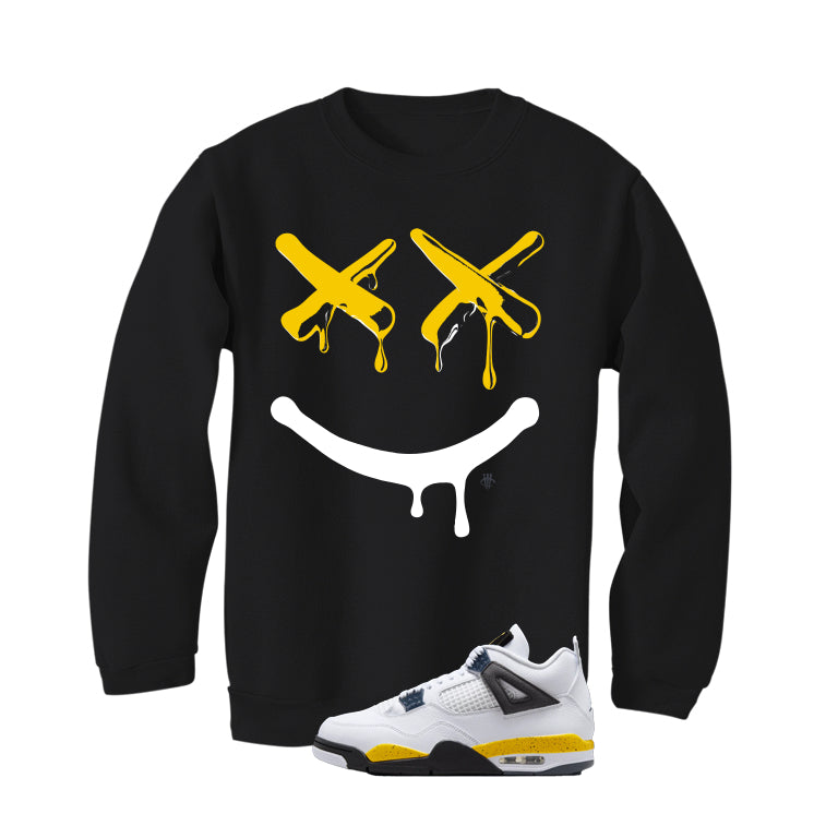 Air Jordan 4 Tour Yellow Matching T-Shirt Black T-Shirt (Happy Drip)| illcurrency