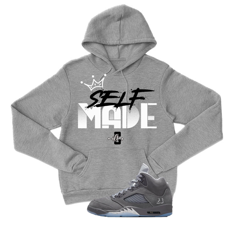 Air Jordan 5 Wolf Grey Matching T-Shirt, Sweatshirts & Hoodies Grey T-Shirt (Self Made)| illcurrency