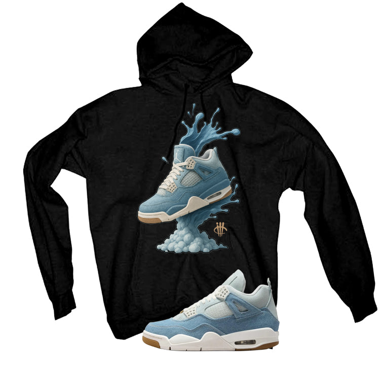 Air Jordan 4 Denim Worn Blue Black T-Shirt (Splash Shoe)| illcurrency
