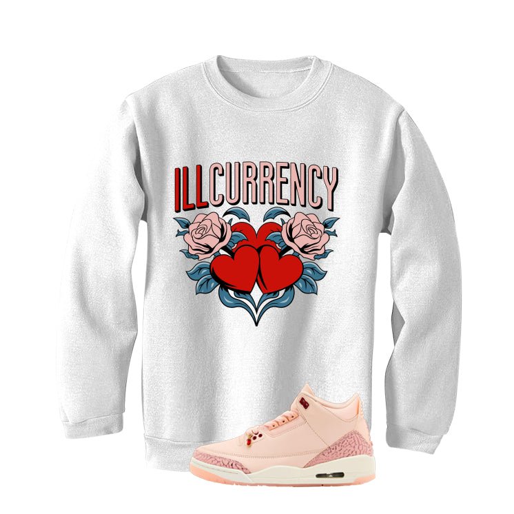 Air Jordan 3 Valentine’s Day White T-Shirt (illcurrency rose hearts)| illcurrency