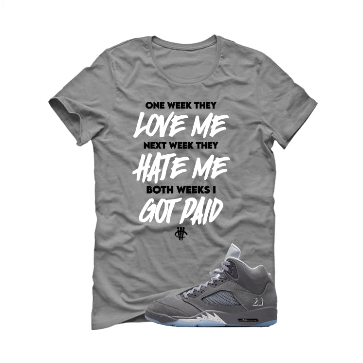 Air Jordan 5 Wolf Grey Matching T-Shirt, Sweatshirts & Hoodies Grey T-Shirt (Paid)| illcurrency