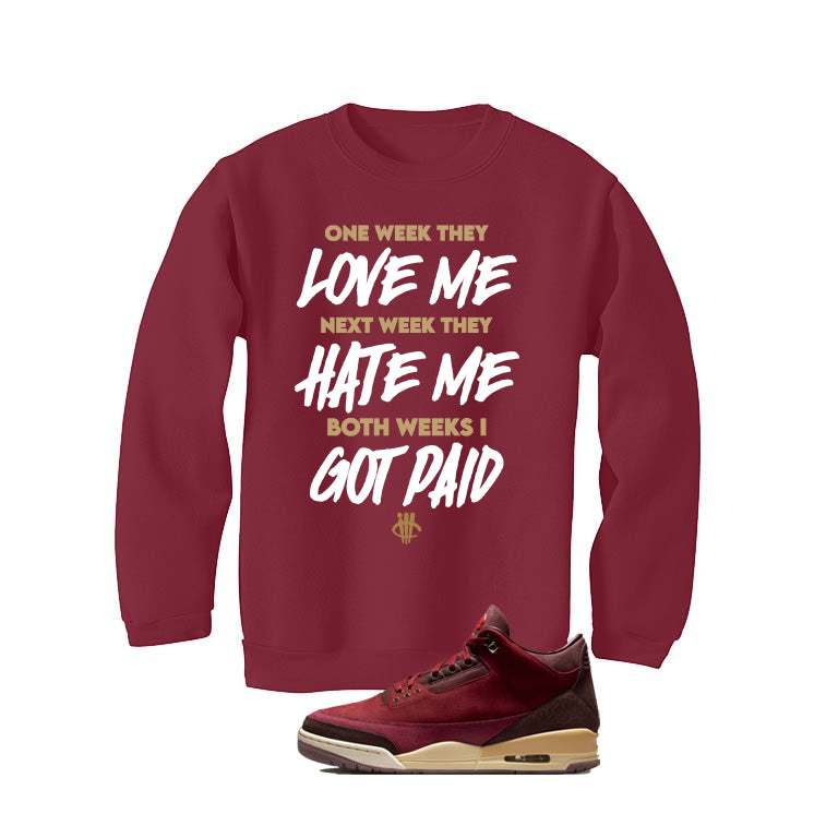 Air Jordan 3 OG Bin 23 Matching T-Shirt Maroon T-Shirt (Paid)| illcurrency