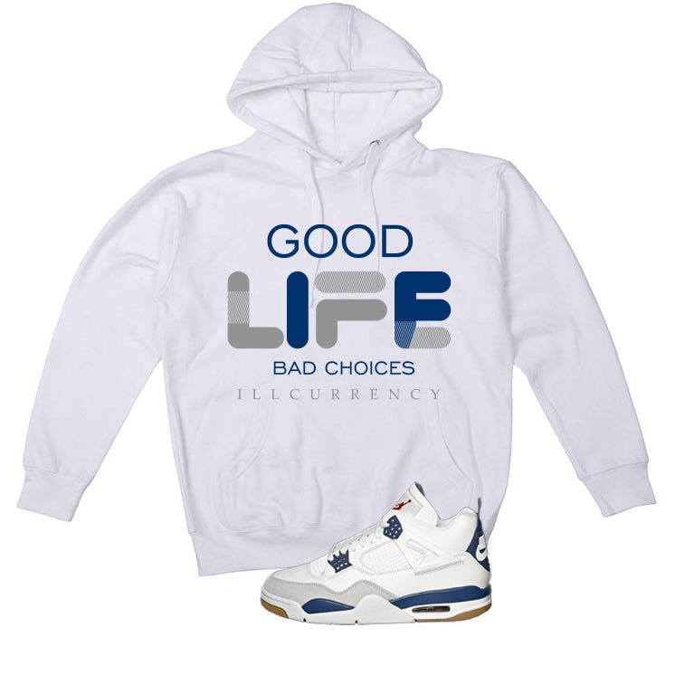 Nike SB x Air Jordan 4 Navy White T-Shirt (Bad Choices)| illcurrency