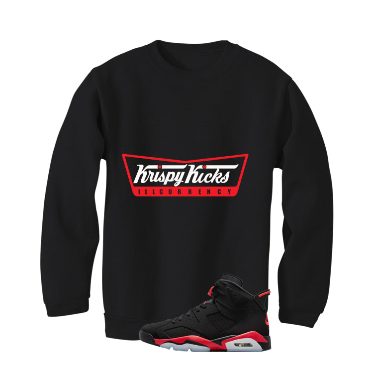 Air Jordan 6 Reverse Infrared Matching T-Shirt, Sweatshirts & Hoodies Black T-Shirt (Krispy Kicks)| illcurrency